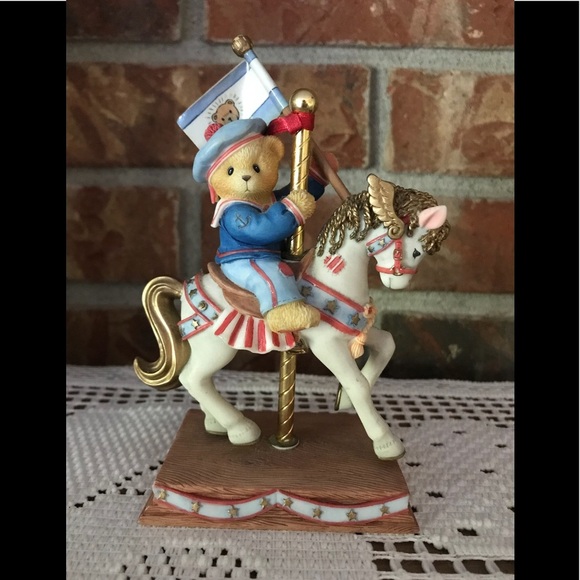 Rare 1998 Cherished Teddies Bill Carousel Horse - Picture 1 of 6